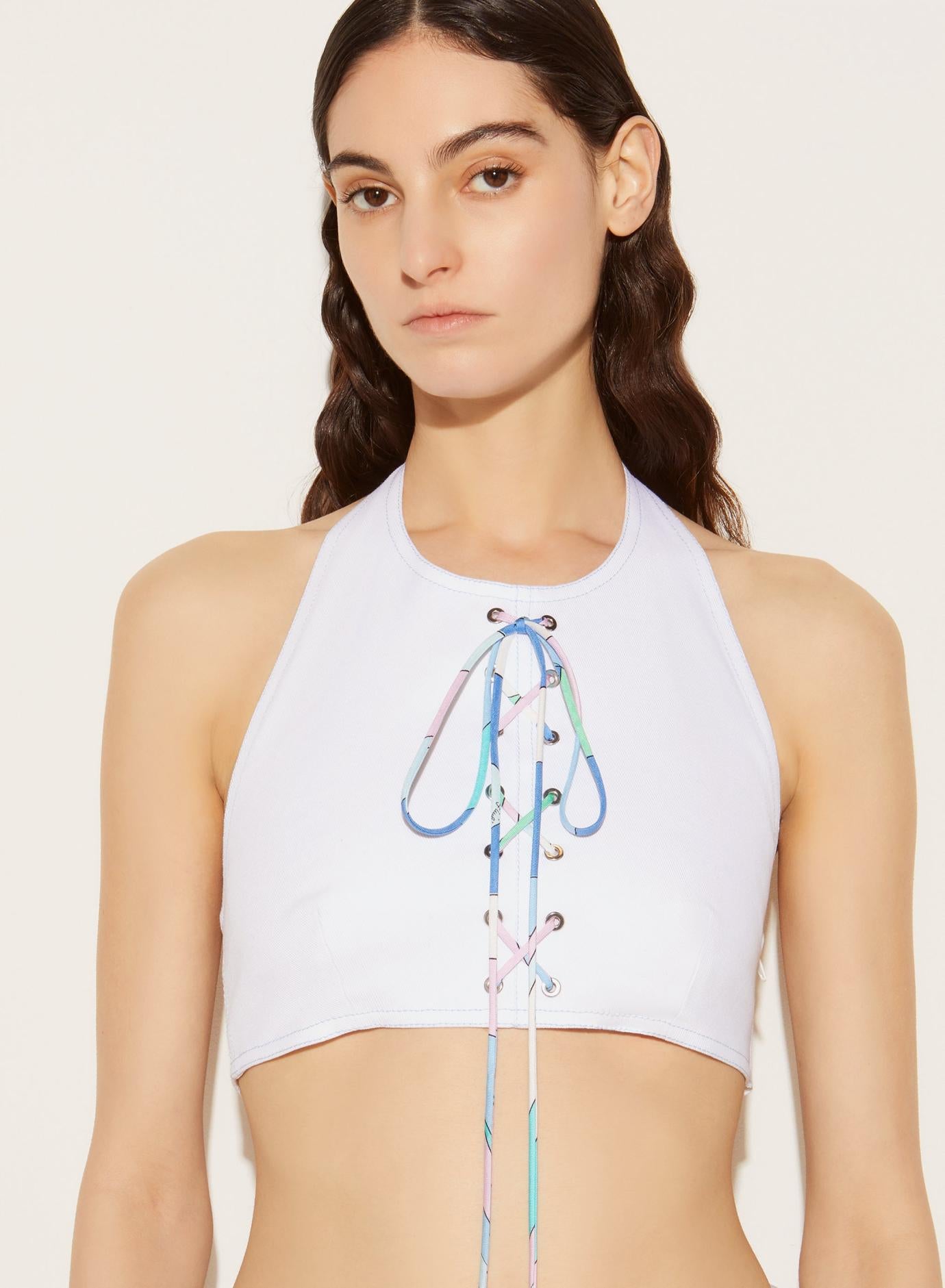 PUCCI Tops And Shirts | Women Lace-Up Crop Top