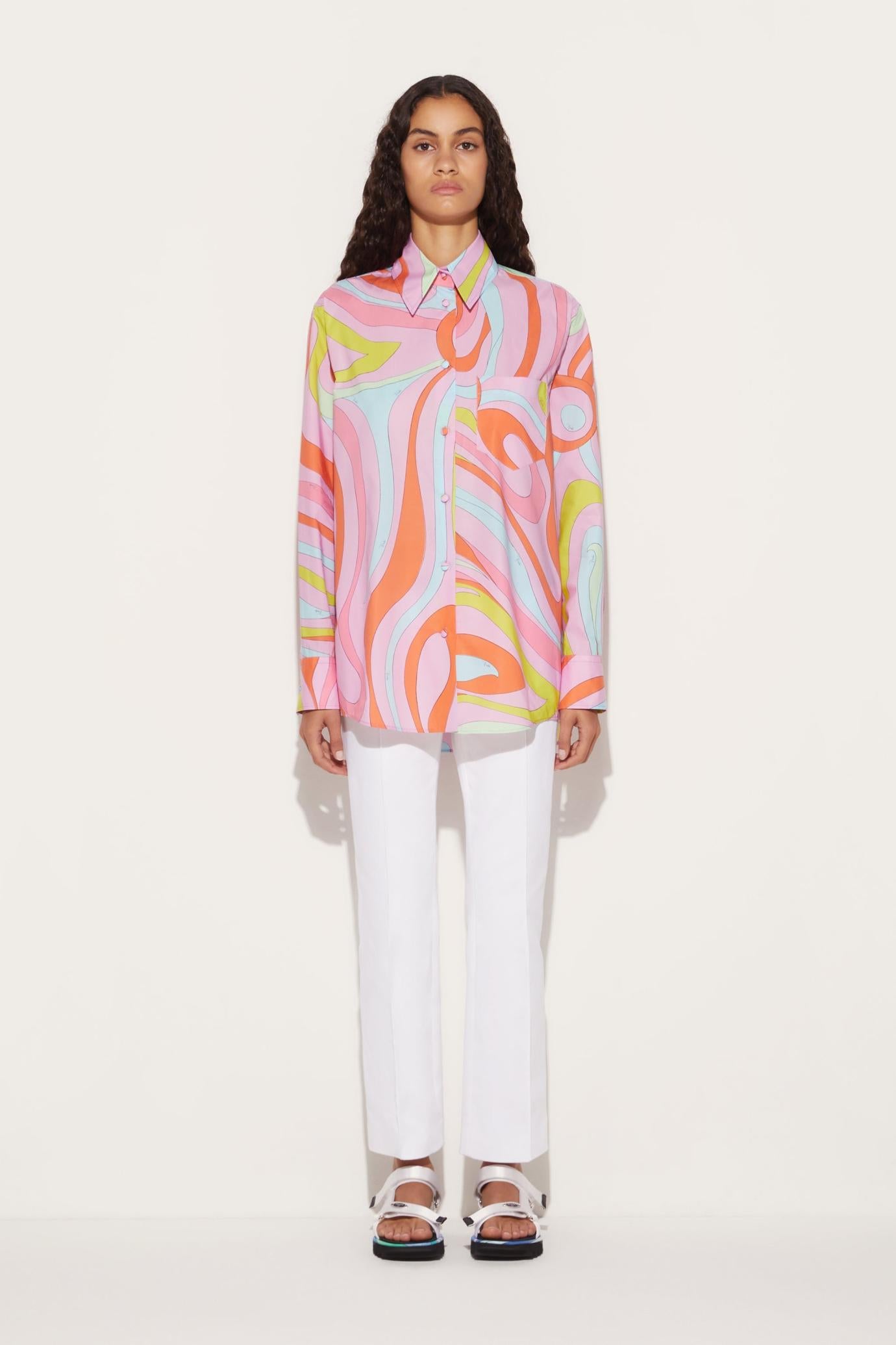 PUCCI Tops And Shirts | Women Marmo-Print Cotton Shirt