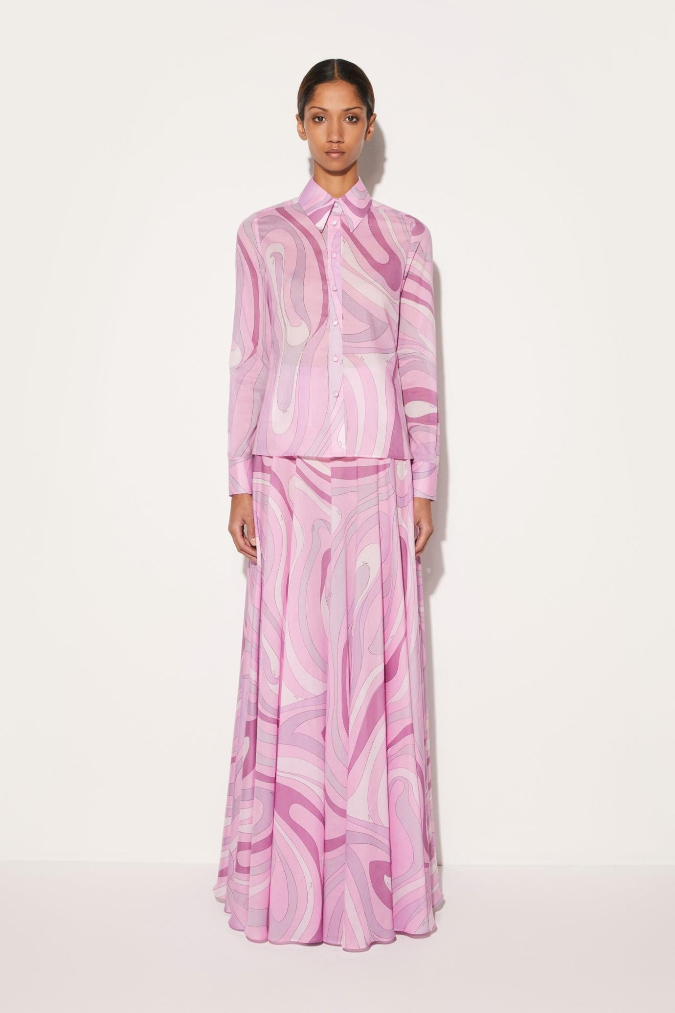 PUCCI Tops And Shirts | Women Marmo-Print Cotton Shirt