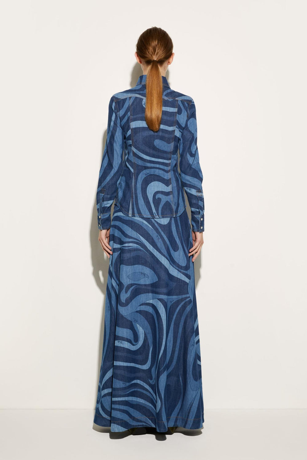 PUCCI Tops And Shirts | Women Marmo-Print Denim Shirt