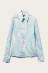 PUCCI Tops And Shirts | Women Marmo-Print Silk-Twill Shirt