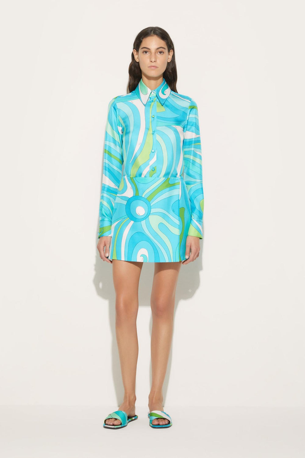 PUCCI Tops And Shirts | Women Marmo-Print Silk-Twill Shirt