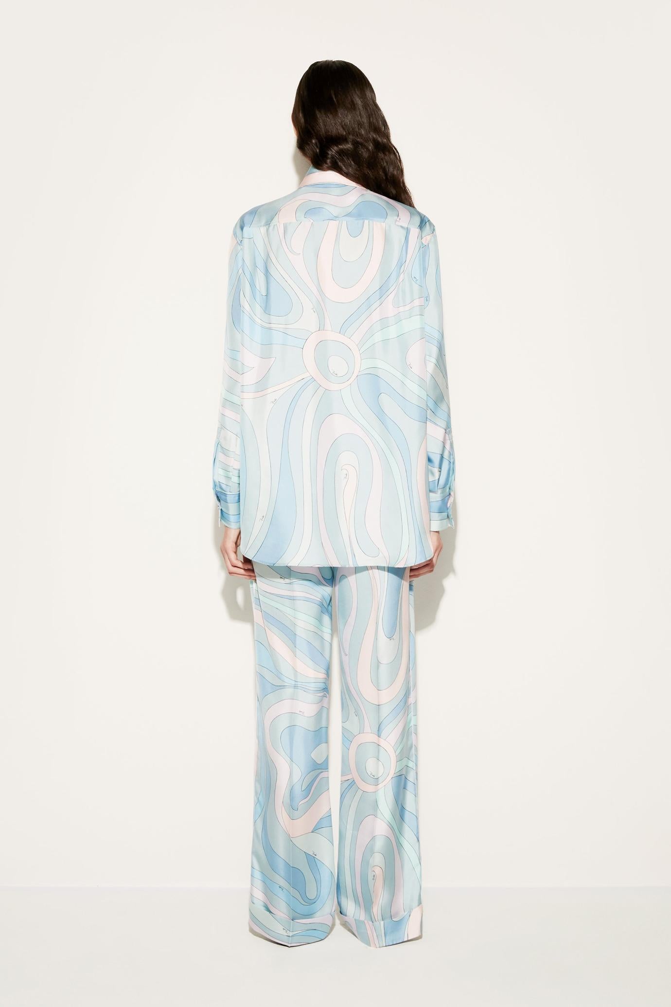 PUCCI Tops And Shirts | Women Marmo-Print Silk-Twill Shirt