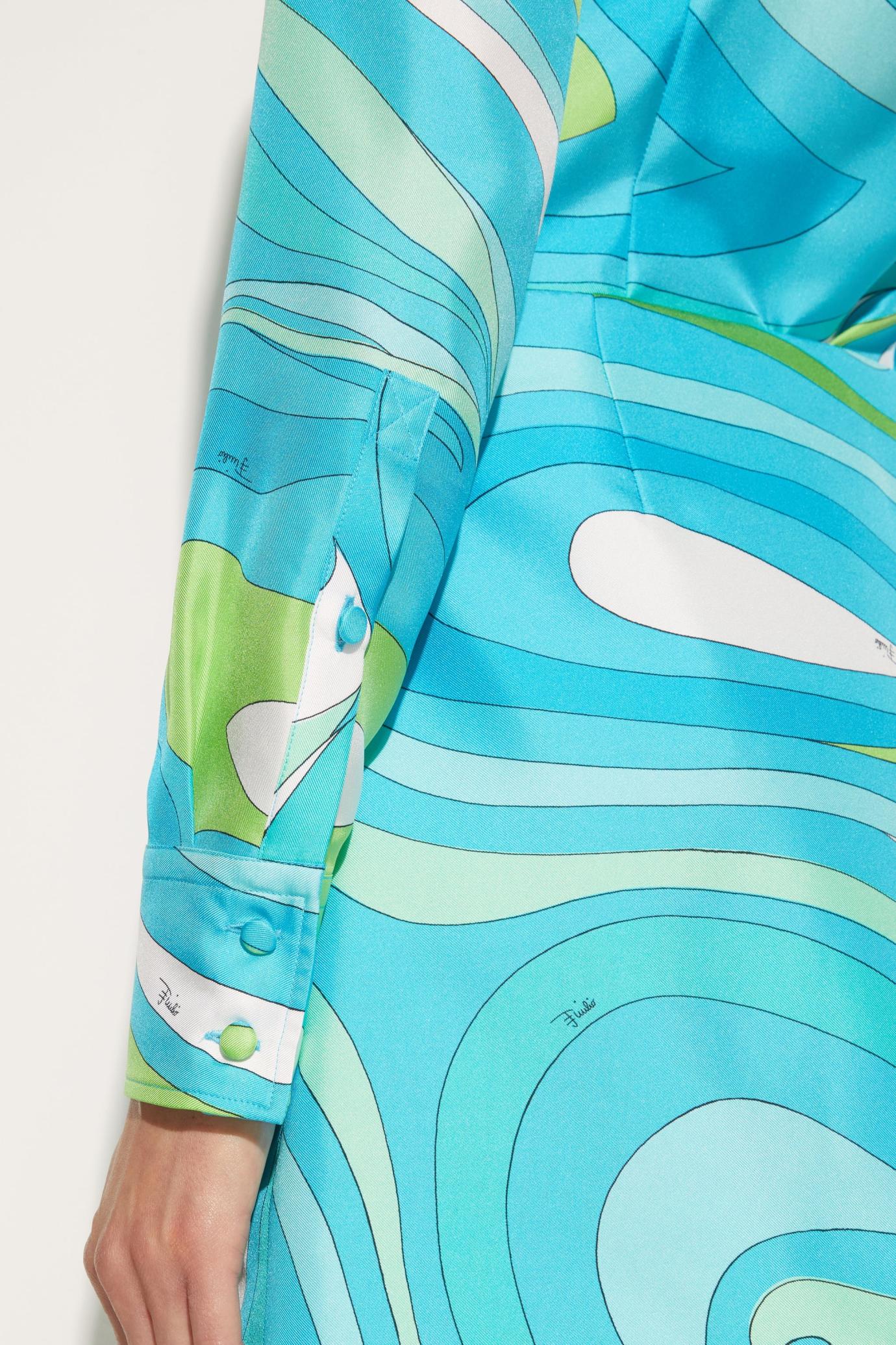 PUCCI Tops And Shirts | Women Marmo-Print Silk-Twill Shirt