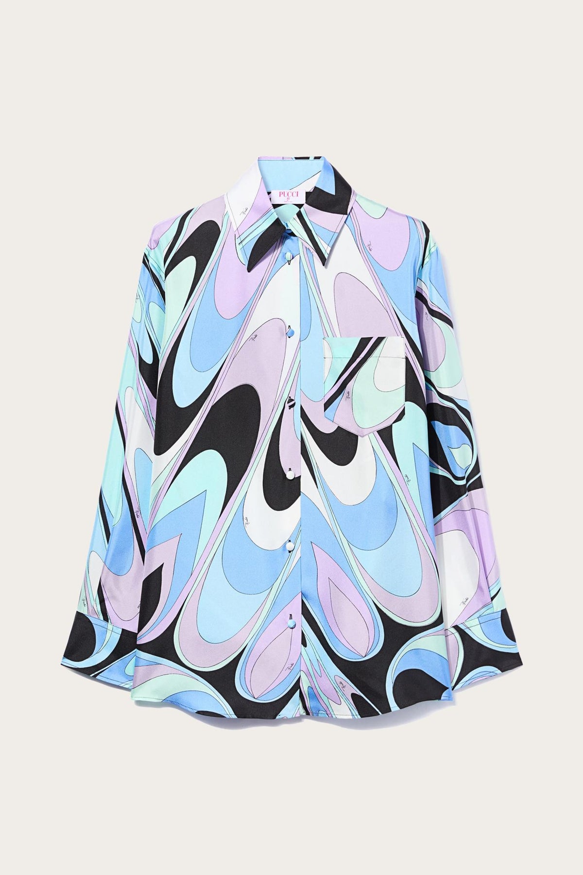 PUCCI Tops And Shirts | Women Onde-Print Silk Shirt