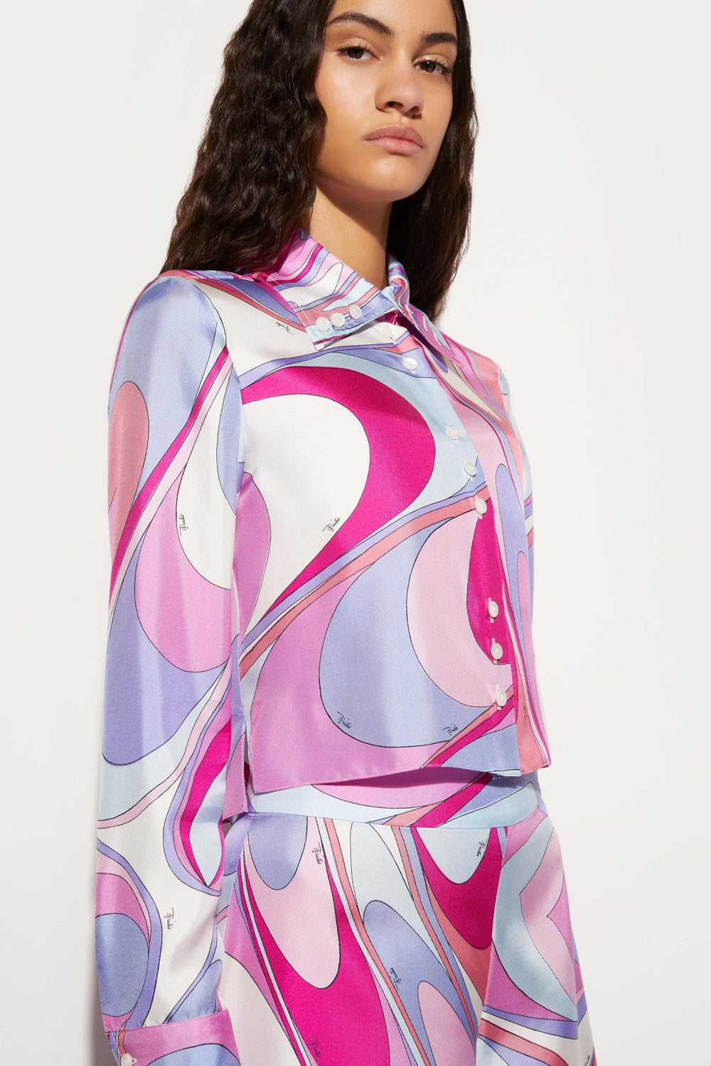 PUCCI Tops And Shirts | Women Onde-Print Silk Shirt
