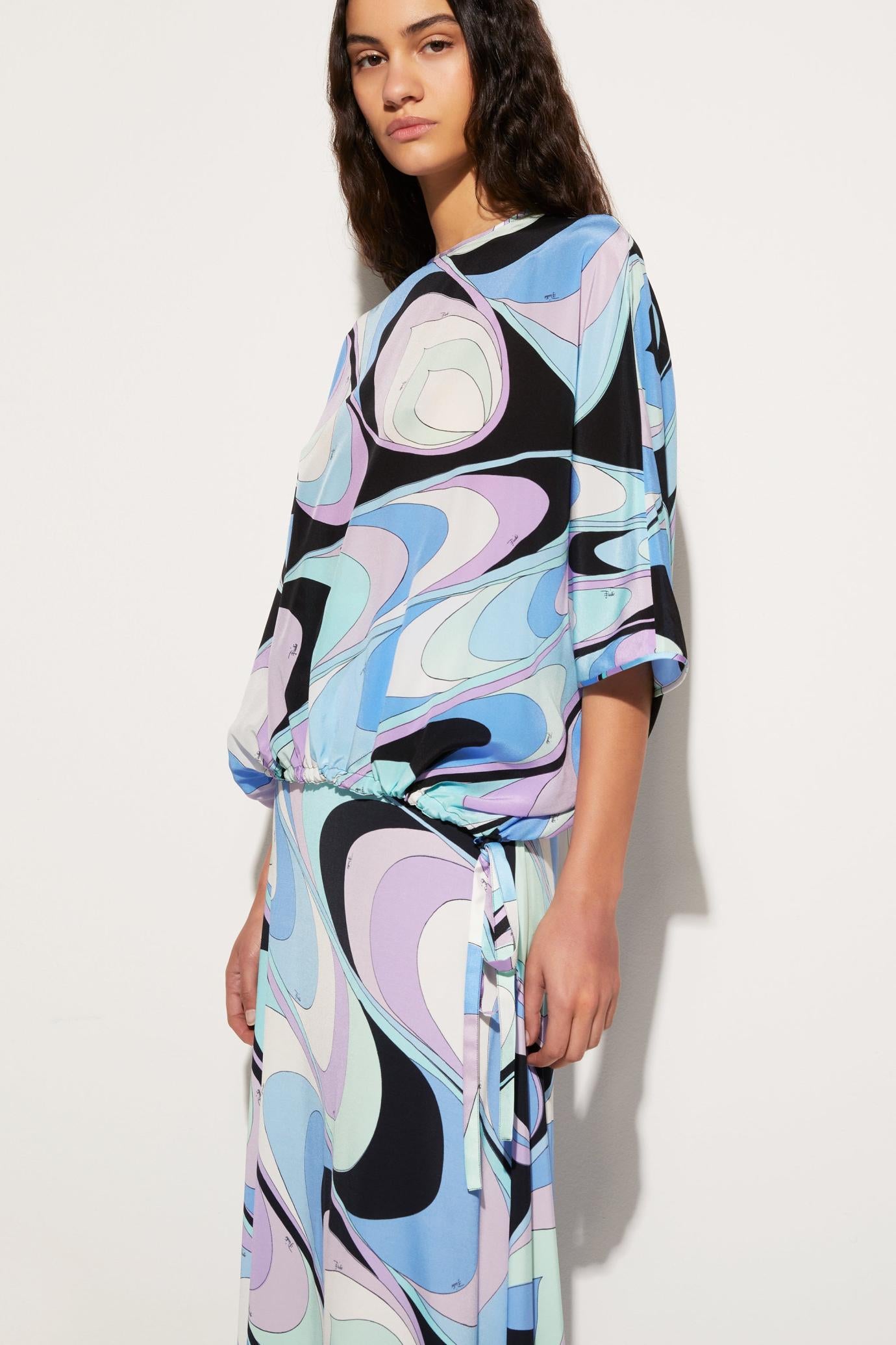 PUCCI Tops And Shirts | Women Onde-Print Silk Top