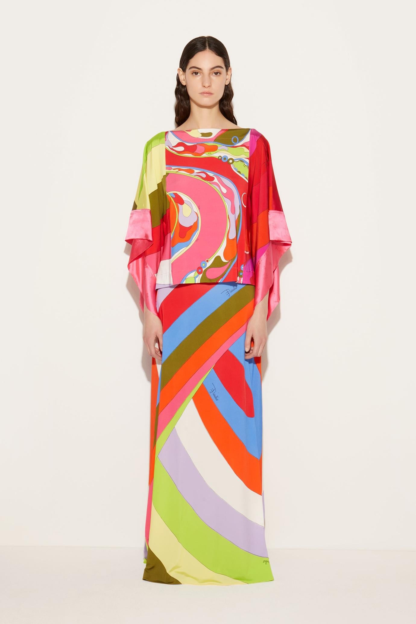 PUCCI Tops And Shirts | Women Orchidee-Print Kaftan Top