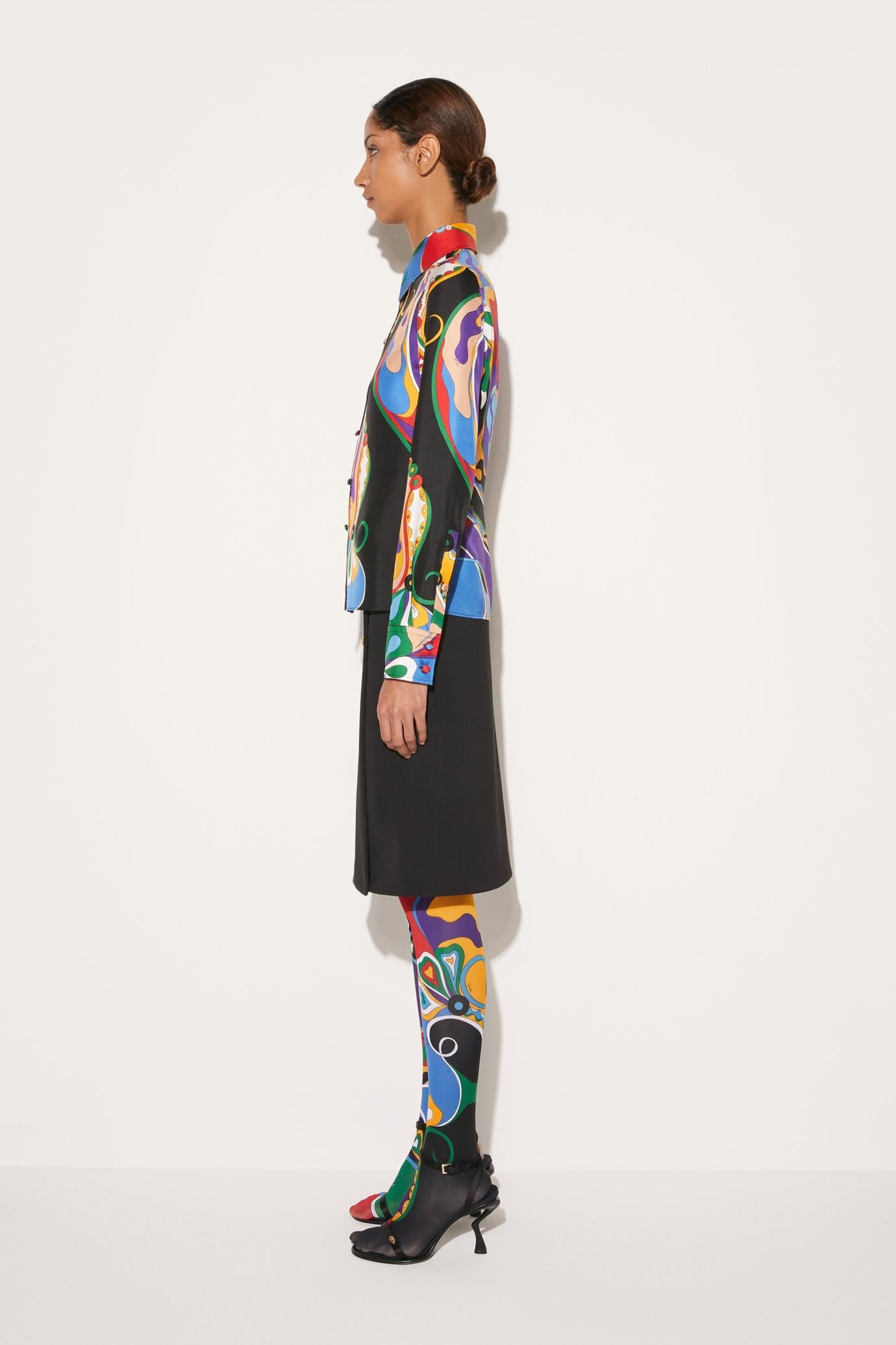 PUCCI Tops And Shirts | Women Orchidee-Print Silk-Twill Shirt