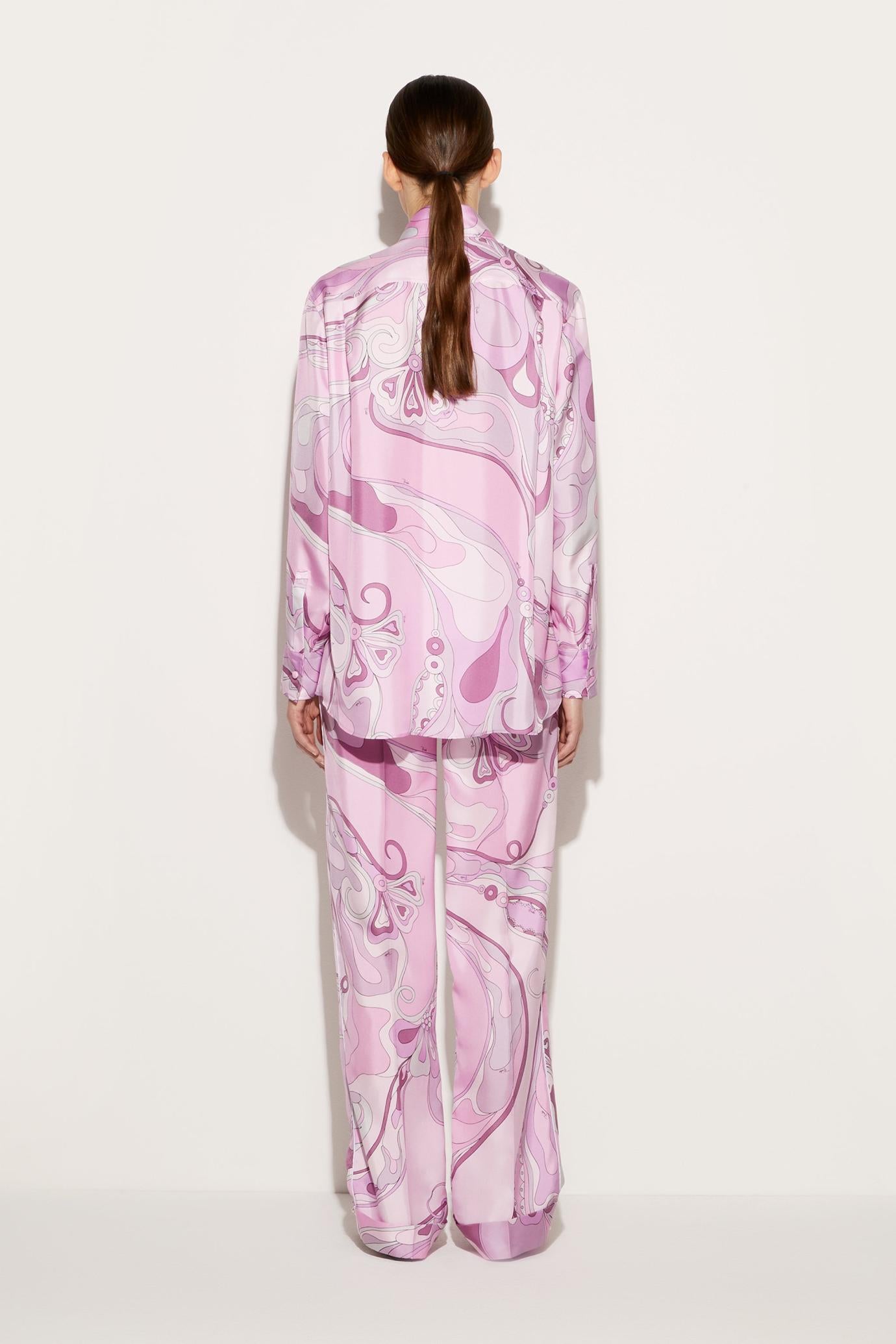 PUCCI Tops And Shirts | Women Orchidee-Print Silk-Twill Shirt