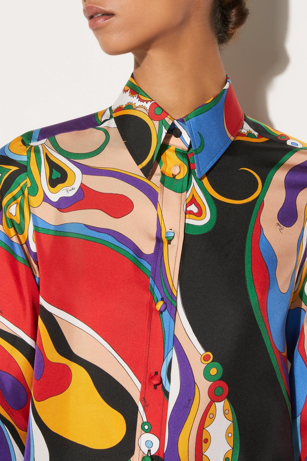PUCCI Tops And Shirts | Women Orchidee-Print Silk-Twill Shirt