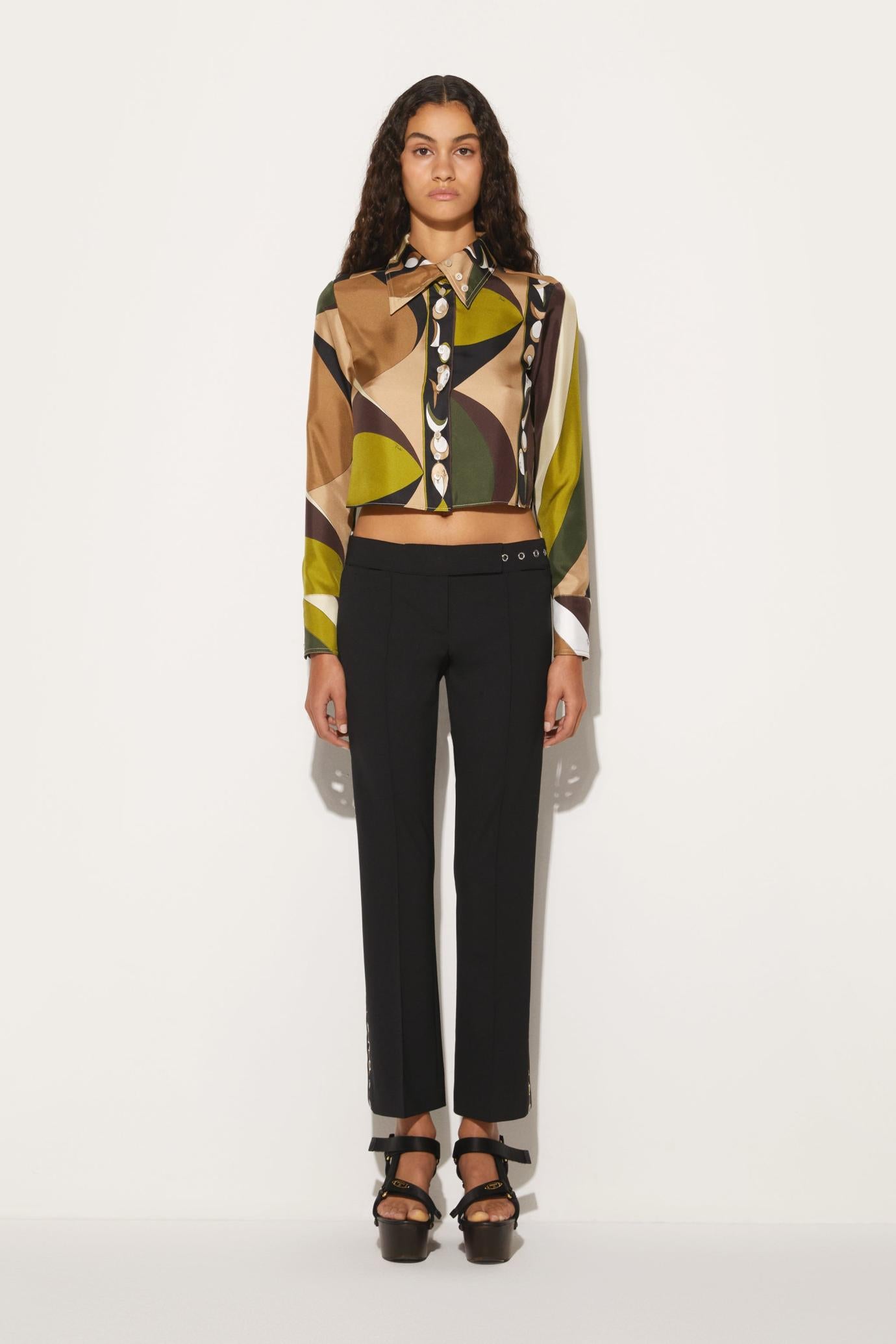 PUCCI Tops And Shirts | Women Pesci-Print Silk-Twill Shirt