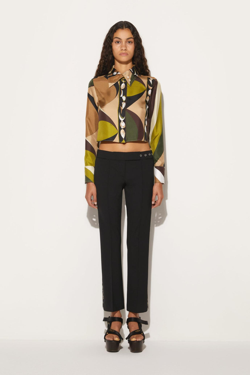 PUCCI Tops And Shirts | Women Pesci-Print Silk-Twill Shirt
