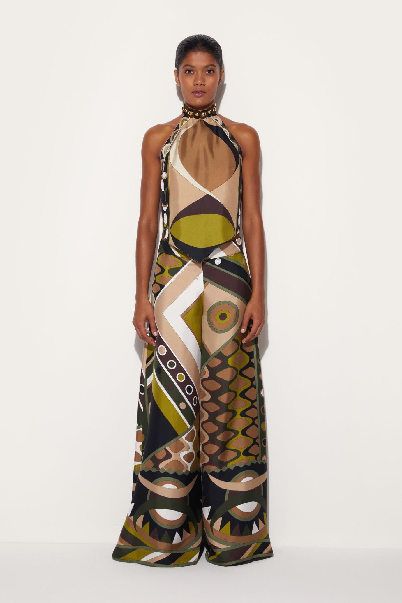 PUCCI Tops And Shirts | Women Pesci-Print Silk-Twill Top