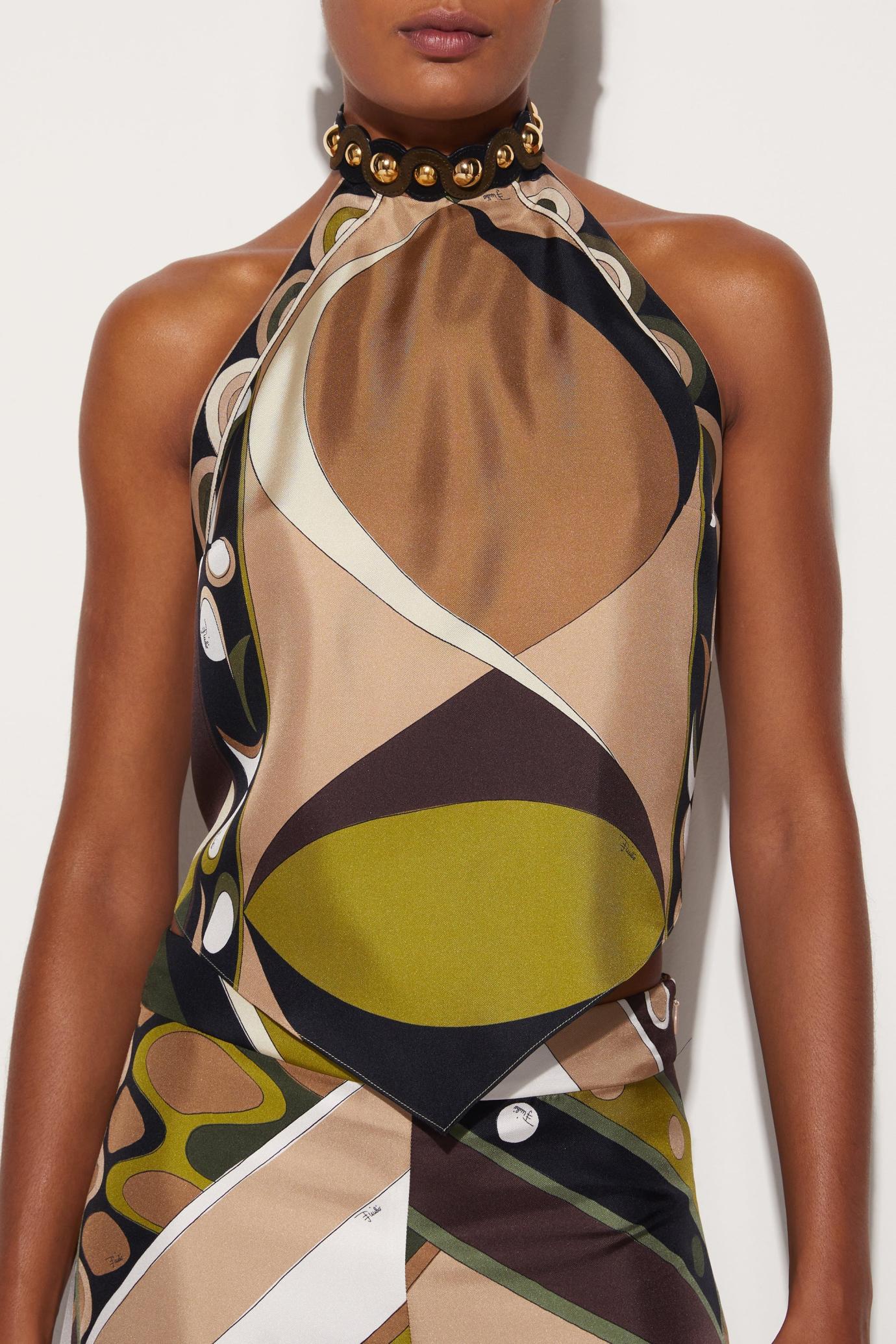PUCCI Tops And Shirts | Women Pesci-Print Silk-Twill Top