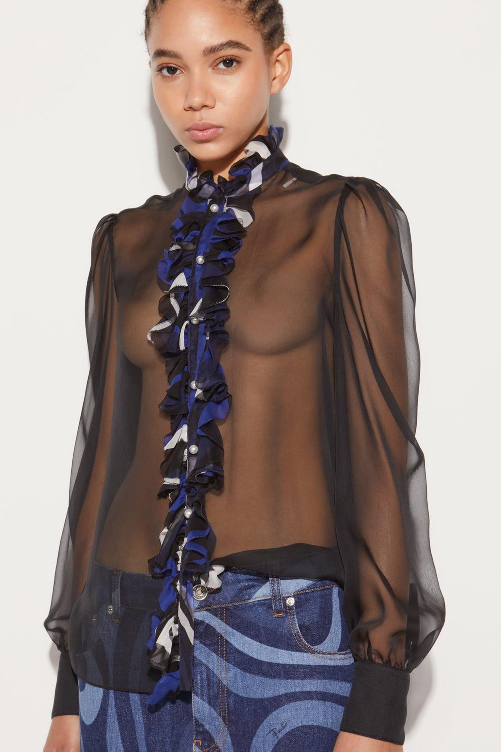 PUCCI Tops And Shirts | Women Ruffled Silk Shirt