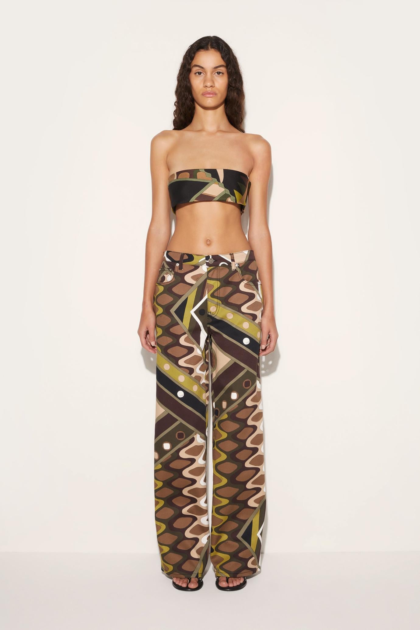 PUCCI Tops And Shirts | Women Vivara-Print Silk-Twill Bandeau